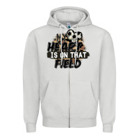 Dove Grey my heart is on that field soccer Zipper Hoodie - FaDigitalArtStudio