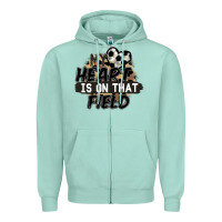 Seafoam my heart is on that field soccer Zipper Hoodie - FaDigitalArtStudio