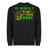 Black St. Patrick's know Jesus arose Heavyweight Sweatshirt - CowGirlArtShop