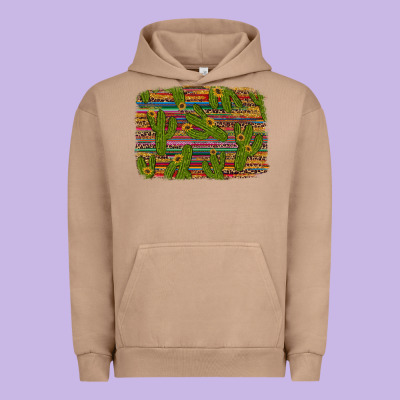 Cinco De Mayo Sunflower And Cactus Background Urban Hoodie Designed By Artiststas