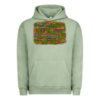 Pigment Oil Green cinco de mayo sunflower and cactus background Urban Hoodie - Artiststas
