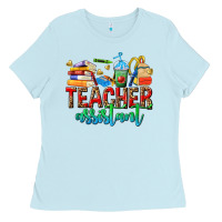 Baby Blue teacher assistant Ladies Tee - NancyCooperArtShop