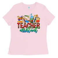 Bubblegum Pink teacher assistant Ladies Tee - NancyCooperArtShop