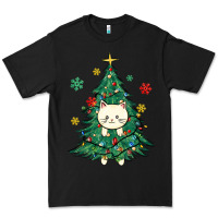 Black christmas tree cat Premium Tee - MaliasSmallBusiness