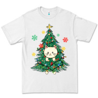 White christmas tree cat Premium Tee - MaliasSmallBusiness