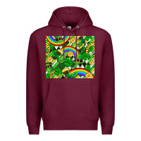 Burgundy St. Patrick's Day Premium Hoodie - FaDigitalArtStudio