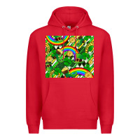 Red St. Patrick's Day Premium Hoodie - FaDigitalArtStudio