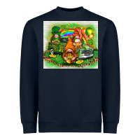Navy St. Patrick's Day gnomies with truck tumbler Heavyweight Sweatshirt - HowdyJamesFarm