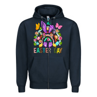 Navy Easter Day Zipper Hoodie - BundleAndBundleShop