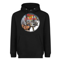 Black mule buck deer christmas Heavyweight Hoodie - LillyAllenDesigns