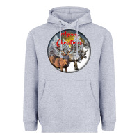 Heather Grey mule buck deer christmas Heavyweight Hoodie - LillyAllenDesigns