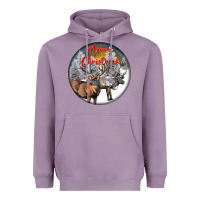 Lavender mule buck deer christmas Heavyweight Hoodie - LillyAllenDesigns