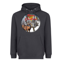 Smoke mule buck deer christmas Heavyweight Hoodie - LillyAllenDesigns