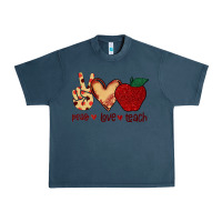 Midnight Navy Peace Love Teach Urban Heavy Tee - Bettercallsaul