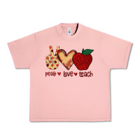 Salmon Peace Love Teach Urban Heavy Tee - Bettercallsaul