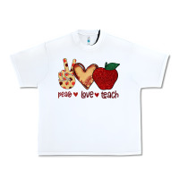 White Peace Love Teach Urban Heavy Tee - Bettercallsaul