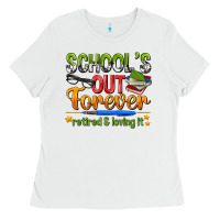 White schools out forever Ladies Tee - NancyCooperArtShop
