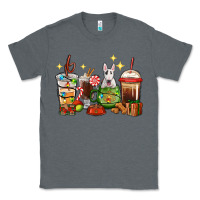 Charcoal Heather Christmas coffee cups with Bull Terrier Classic Tee - RanaPortraitStore