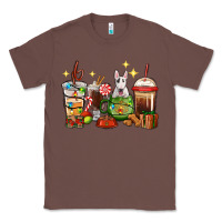 Chestnut Christmas coffee cups with Bull Terrier Classic Tee - RanaPortraitStore