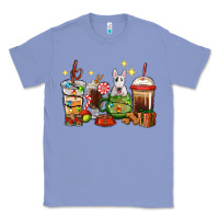 Colony Blue Christmas coffee cups with Bull Terrier Classic Tee - RanaPortraitStore