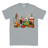 Heather Grey Christmas coffee cups with Bull Terrier Classic Tee - RanaPortraitStore