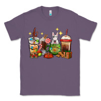 Lavender Christmas coffee cups with Bull Terrier Classic Tee - RanaPortraitStore