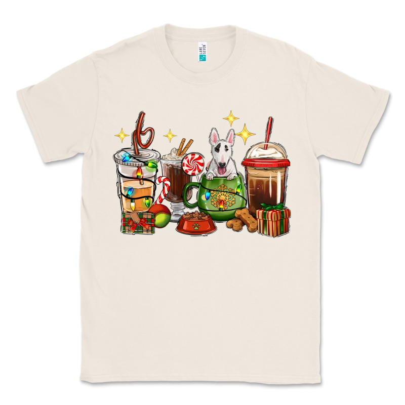 Christmas Coffee Cups With Bull Terrier Classic Tee by RanaPortraitStore | Teevron