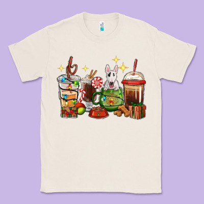 Christmas Coffee Cups With Bull Terrier Classic Tee Designed By Ranaportraitstore