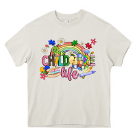 Cream childcare life Heavy Core Tee - JahusDesignShop