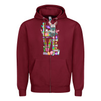 Burgundy Love Easter Nurse Zipper Hoodie - BundleAndBundleShop