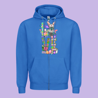 Love Easter Nurse Zipper Hoodie Designed By Bundleandbundleshop