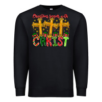 Black christmas begins with christ Premium Sweatshirt - CowhideDigitalArt