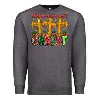 Charcoal Heather christmas begins with christ Premium Sweatshirt - CowhideDigitalArt