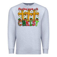 Heather Grey christmas begins with christ Premium Sweatshirt - CowhideDigitalArt
