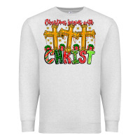Oatmeal Heather christmas begins with christ Premium Sweatshirt - CowhideDigitalArt
