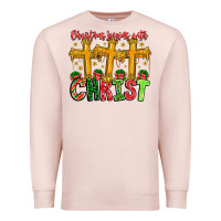 Pale Pink christmas begins with christ Premium Sweatshirt - CowhideDigitalArt