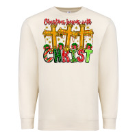Sandshell christmas begins with christ Premium Sweatshirt - CowhideDigitalArt