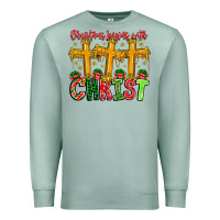 Seafoam christmas begins with christ Premium Sweatshirt - CowhideDigitalArt