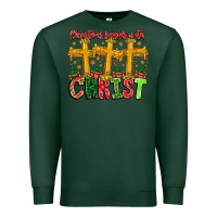Sports Green christmas begins with christ Premium Sweatshirt - CowhideDigitalArt