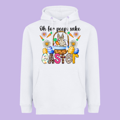 Oh For Peeps Sake Easter Heavyweight Hoodie Designed By Cowhidedigitalart