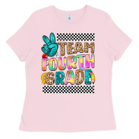 Bubblegum Pink team fourth grade Ladies Tee - NancyCooperArtShop