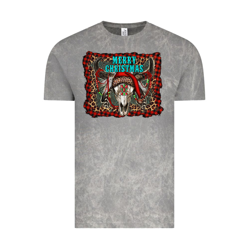 Merry Christmas Bull Skull Vintage Tee by RanaPortraitStore | Teevron