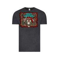 Vintage Black merry christmas bull skull Vintage Tee - RanaPortraitStore