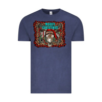 Vintage Denim merry christmas bull skull Vintage Tee - RanaPortraitStore