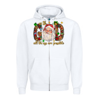 White with god all things are possible with santa claus bbs Zipper Hoodie - BundleAndBundleShop
