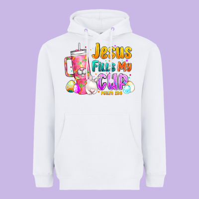 Jesus Fills My Cup Easter Heavyweight Hoodie Designed By Cowhidedigitalart