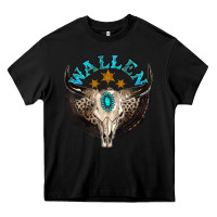 Black wallen with bull skull Heavy Core Tee - NancyCooperArtShop