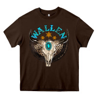 Chocolate Brown wallen with bull skull Heavy Core Tee - NancyCooperArtShop