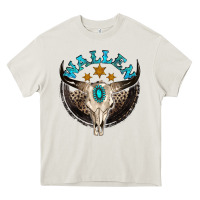 Cream wallen with bull skull Heavy Core Tee - NancyCooperArtShop