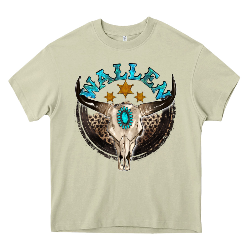 Wallen With Bull Skull Heavy Core Tee by NancyCooperArtShop | Teevron